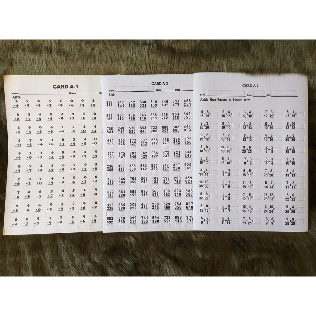 Math Window Cards (Addition, Subtraction, Multiplication and Division