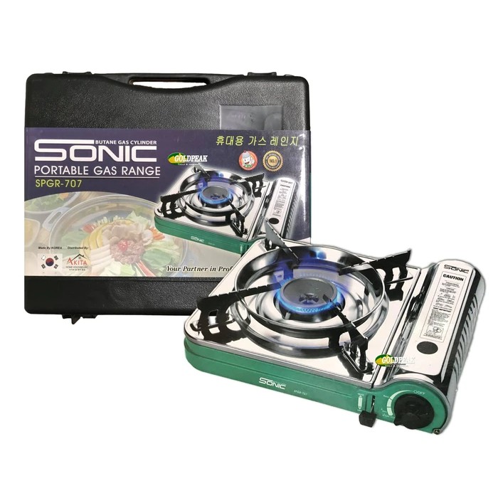 Sonic SPGR707 Portable Stainless Gas Range With Carrying Case (Butane