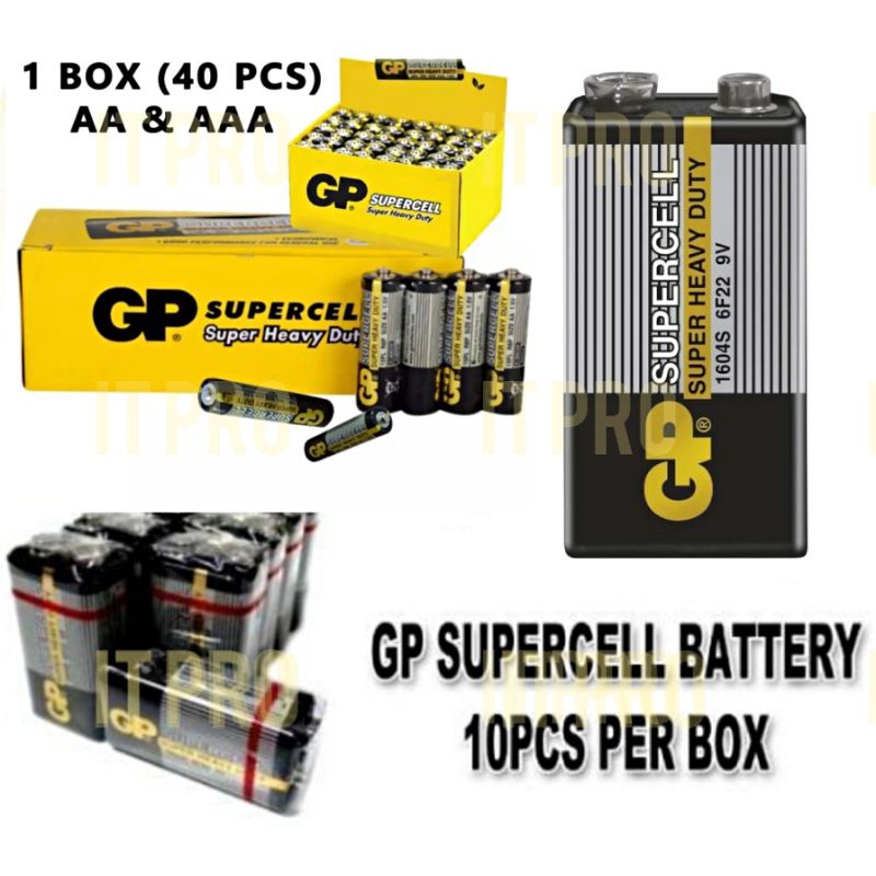 PRO GP SUPERCELL Super Heavy Duty 9V / AA / AAA / C / D Battery