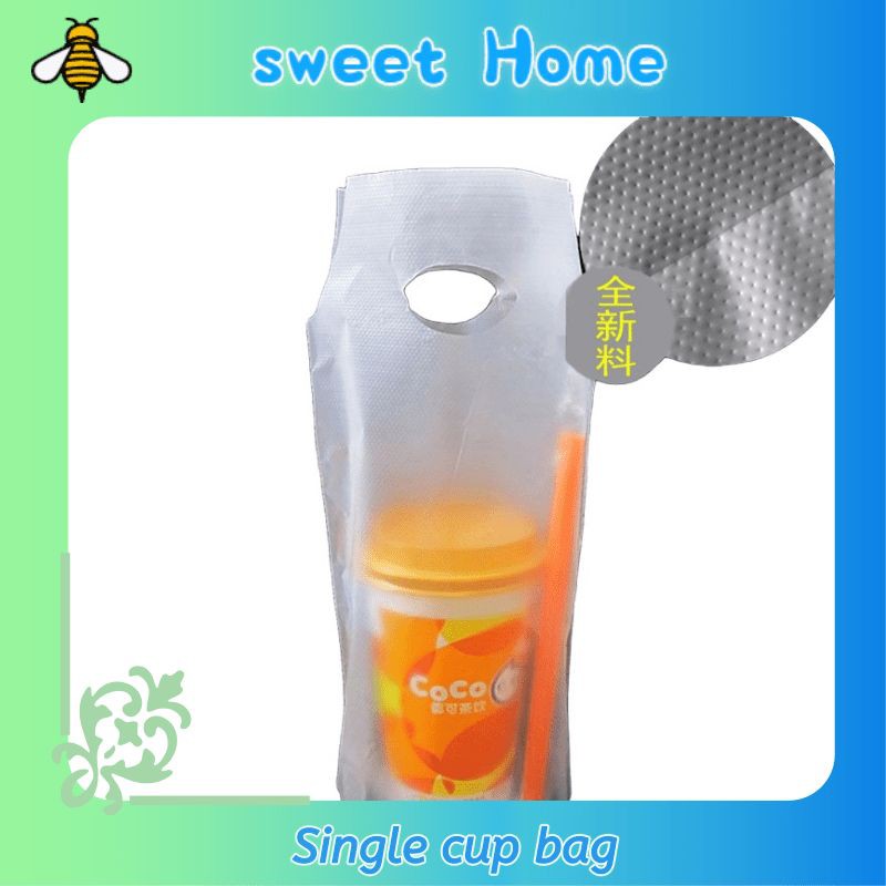 Milk tea bag packaging disposable thickened takeaway portable plastic