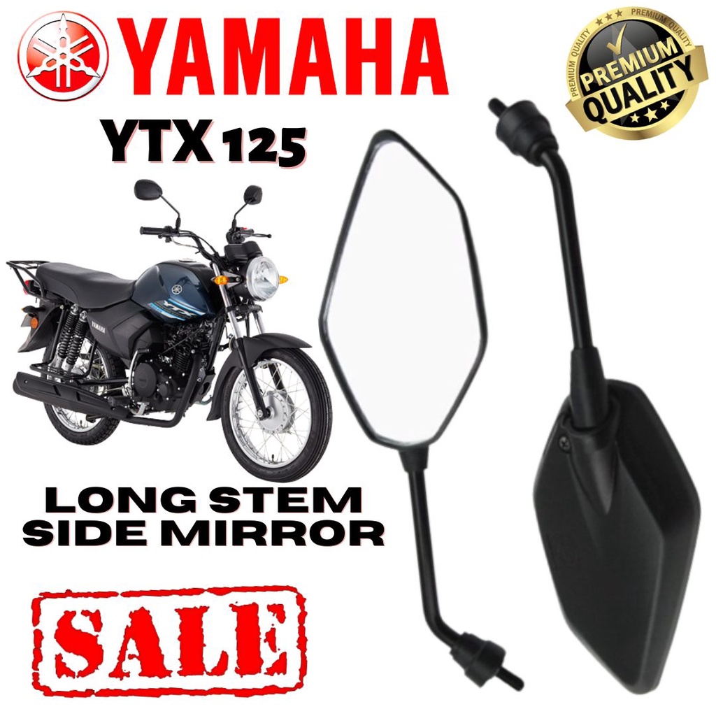 YAMAHA YTX 125 (1 SET) LONG STEM SIDE MIRROR YAMAHA MOTORCYCLE BLACK