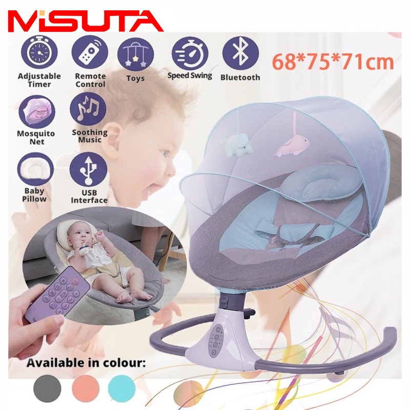Baby Electric Rocking Chair With Net Bluetooth Remote Smart Electric