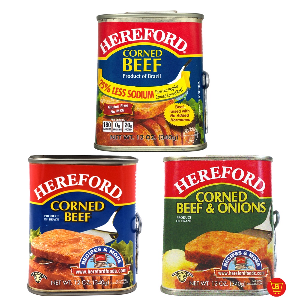 Hereford Corned Beef, Original 25 Less Sodium Corned Beef & Onions