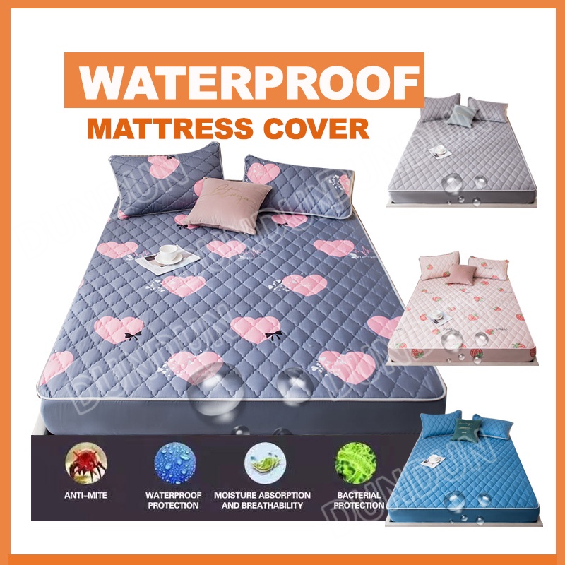 100 Waterproof Bed Sheet Cover Pink Heart Cartoon Mattress Protector