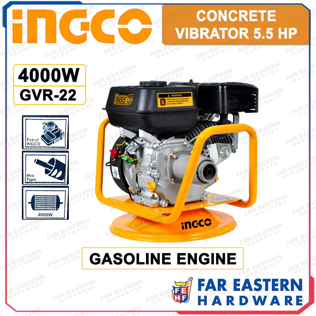 INGCO Concrete Vibrator 5.5Hp Gasoline Engine 4000W GVR22 INVAR