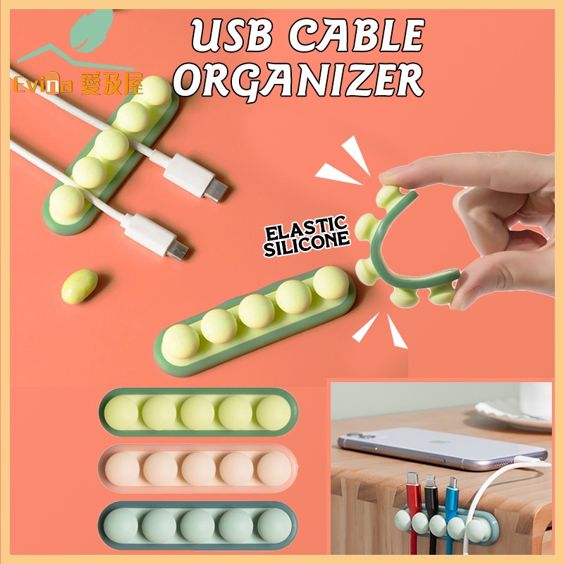 2022 Flexible Silicone Wire Clip Cable Management Office Desk Wire Organizer Clip Cable Wire