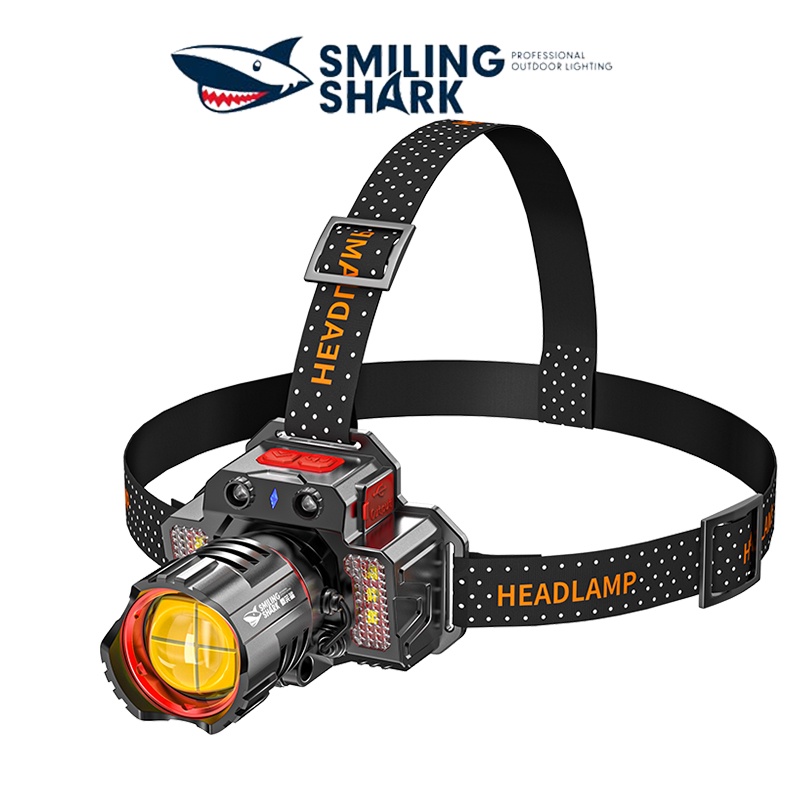 Smiling Shark Original Headlamp Led Headlight Xhp100 Fishing Usb