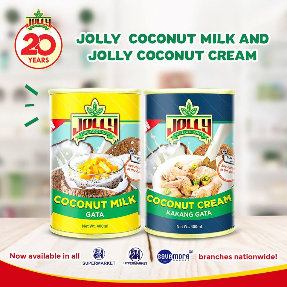 Jolly Coconut Milk and Cream 400mL x 3's Shopee Philippines
