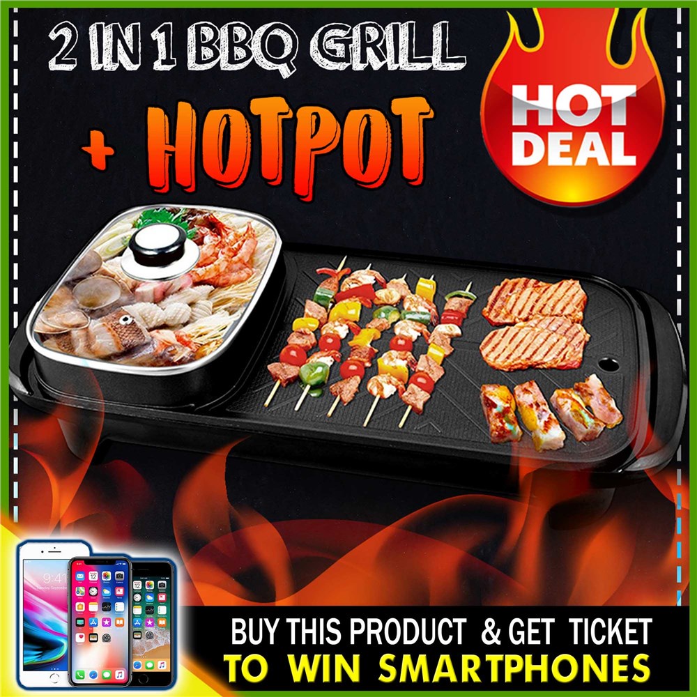 Authentic Samgyupsal Grill, Korean Electric BBQ Grill & Hot Pot Griddle