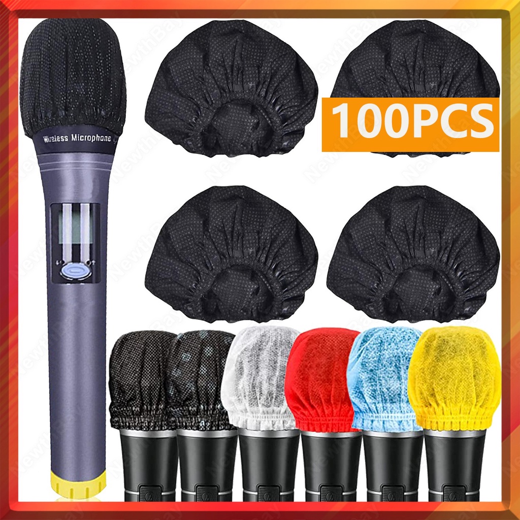 100Pcs Disposable Microphone Cover NonWoven Handheld Microphone