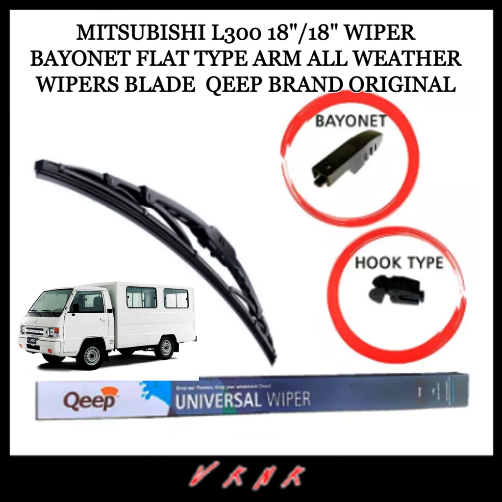 Mitsubishi L300 18"/18" Wiper Flat Type Arm All Weather Wipers