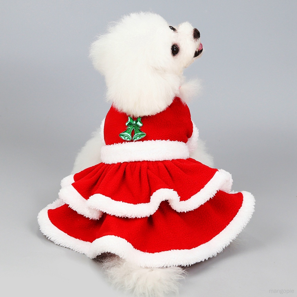 Dog Christmas Dress Red Christmas Celebration for Small Dog Warm