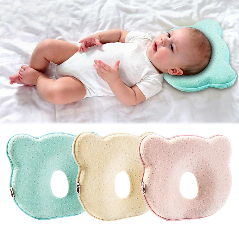 Newborn Baby Head Shaping Pillow Memory Foam for Sleeping Cushion (Blue
