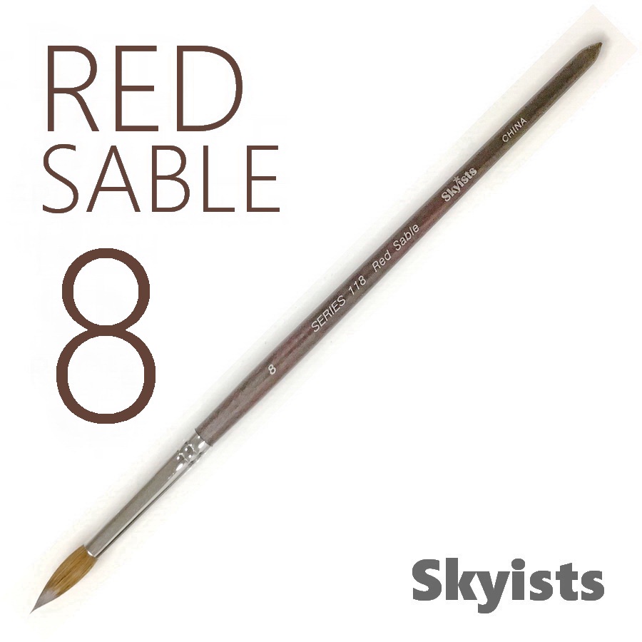 Red SABLE Watercolor Brush Skyists Series 118 for Watercolor and