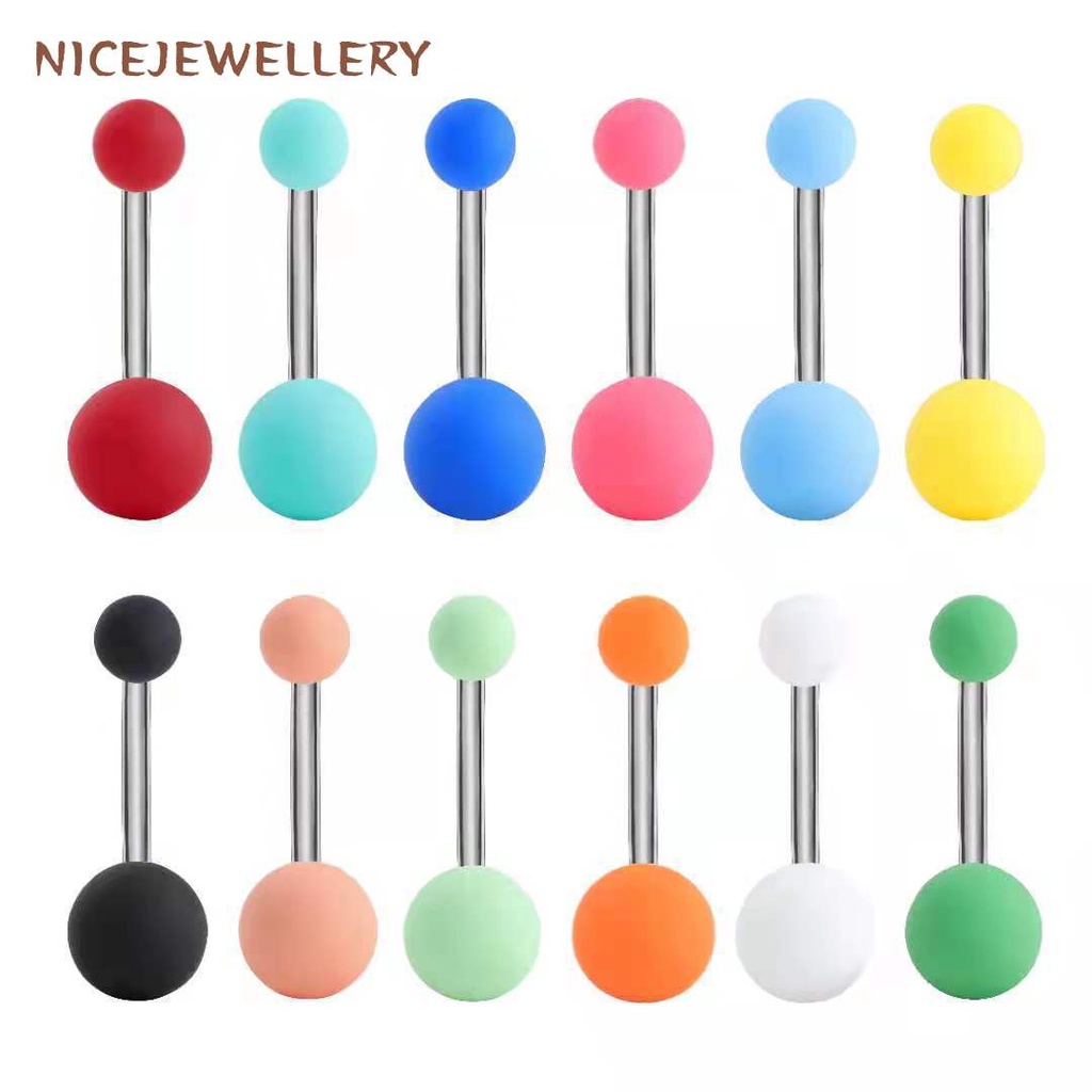 Multicolor Navel Rings 1 PC Stainless Steel Belly Button Rings Double