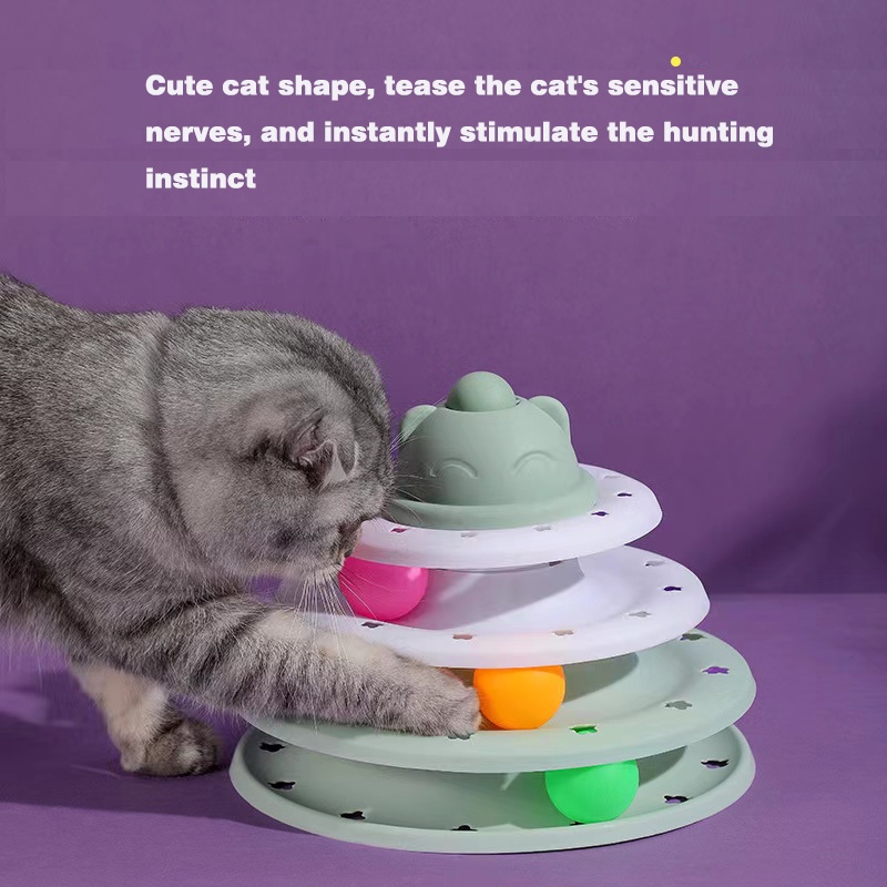 [PET Cat Toy Cats Fourtier Turntable Toy Interactive Toys Pet