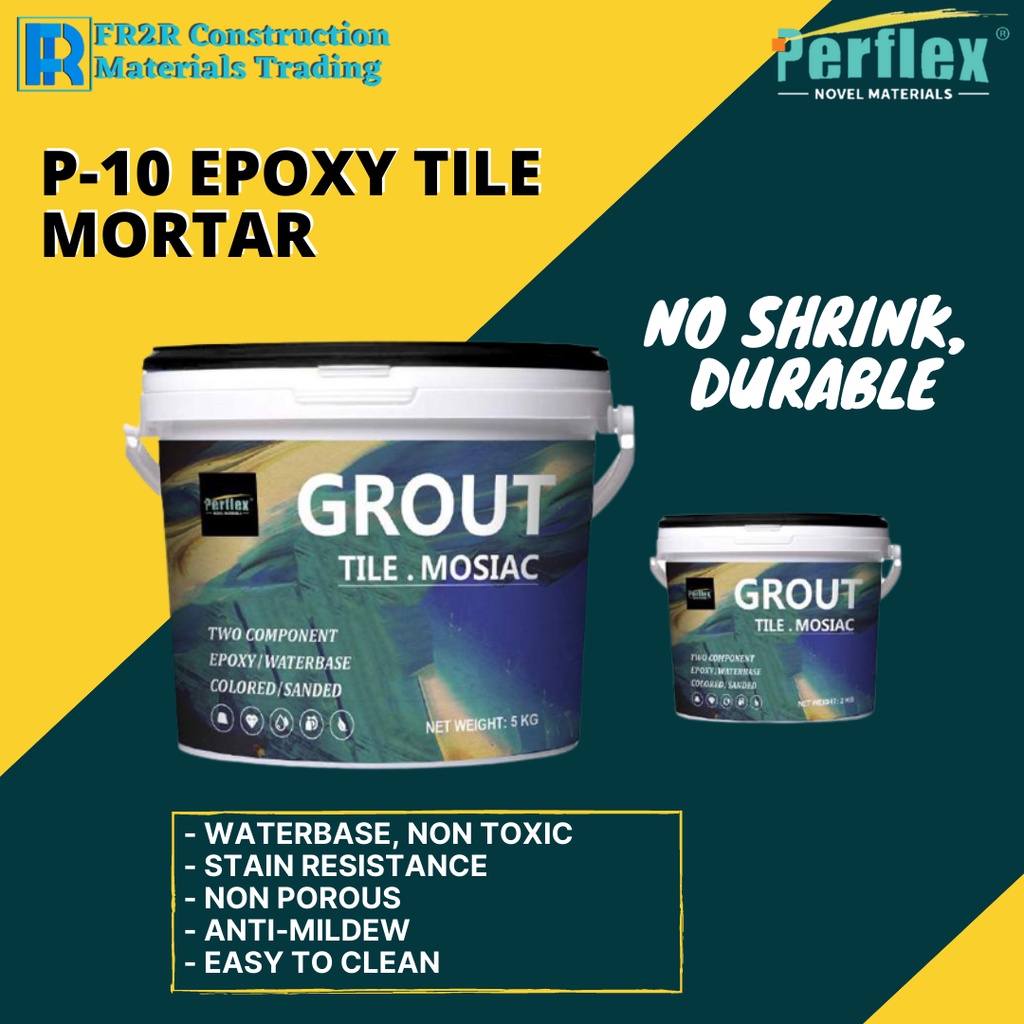 PERFLEX EPOXY MORTAR TILE GROUT P10 3KG PER BARREL/PAIL Shopee