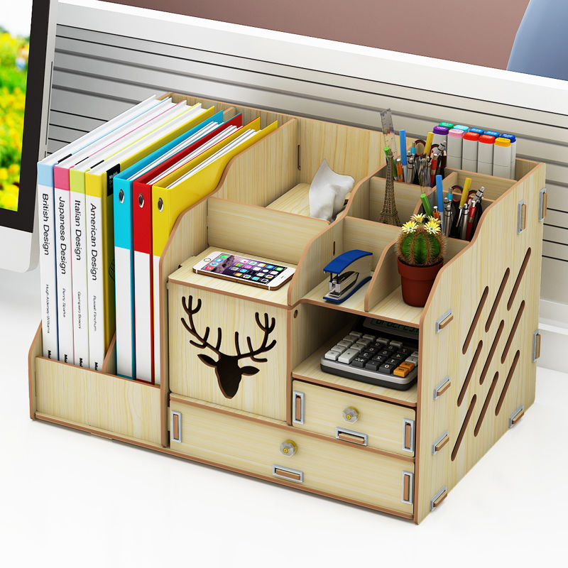 HOT Multifunctional Storage Box Desk Personalized Decoration Wooden