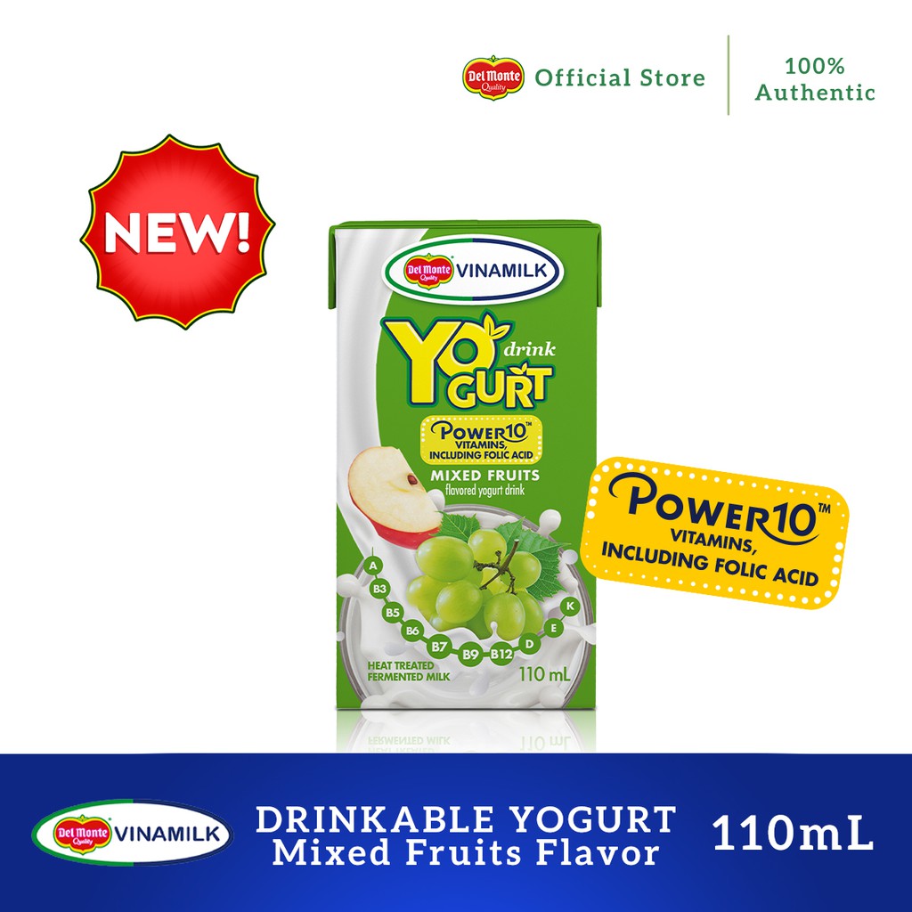 Del Monte Vinamilk YoGurt Mixed Fruits Drinkable Yogurt 110ml Shopee