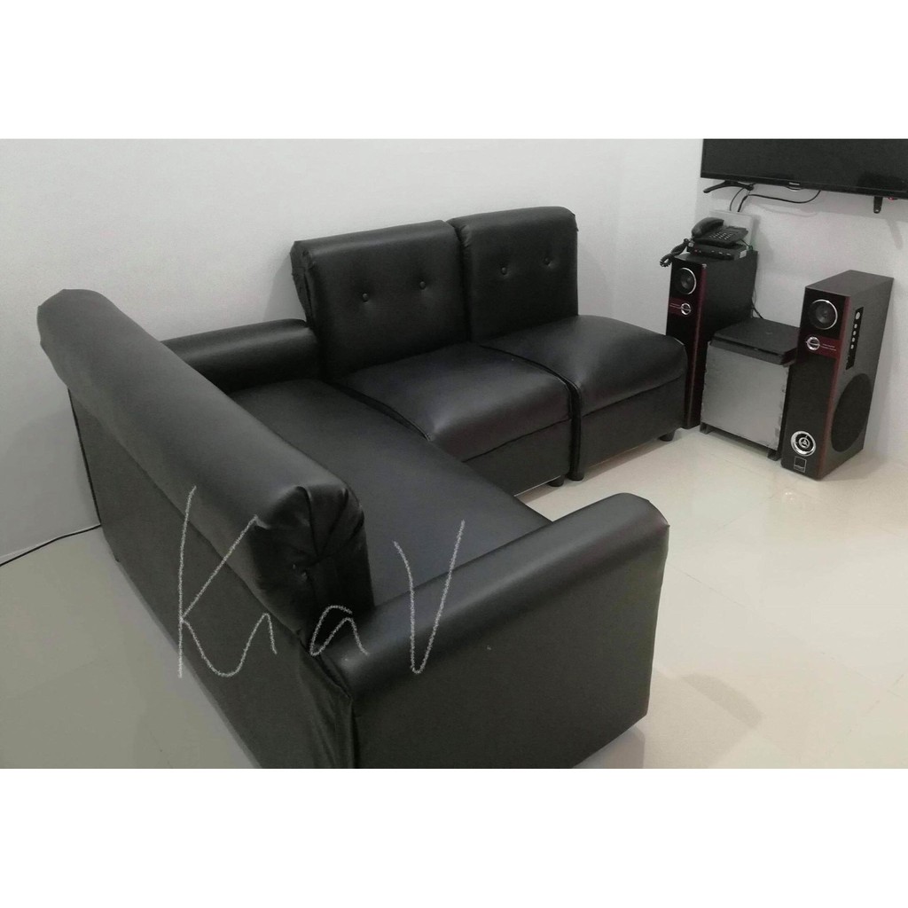 SALA SET BLACK LEATHER Shopee Philippines
