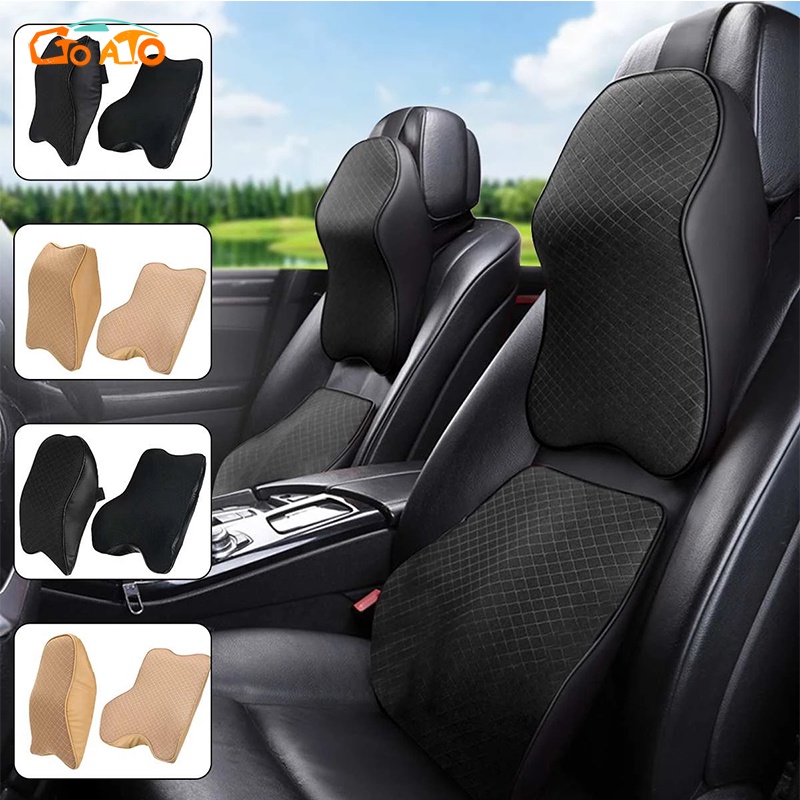GTIOATO Car Seat Neck Pillow Auto Cushion Lumbar Support Memory Cotton