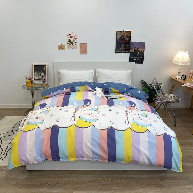 Cartoon Quilt Cover Duvet Cover Only Kid Cute Comforter Cover with Zip