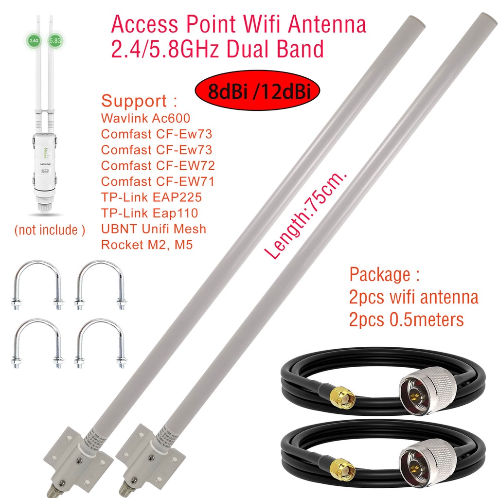 Outdoor Omni Piso Wifi AP Antenna 2.4G 5.8G /Access Point Wifi Antenna