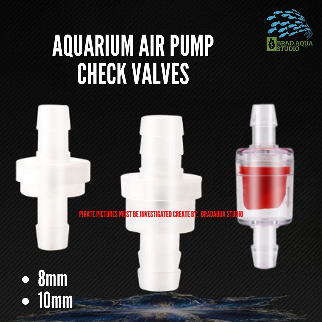 AQUARIUM Air Pump Check Valves/ Clear Plastic One Way NonReturn Check Valve for Fish Tank 8mm