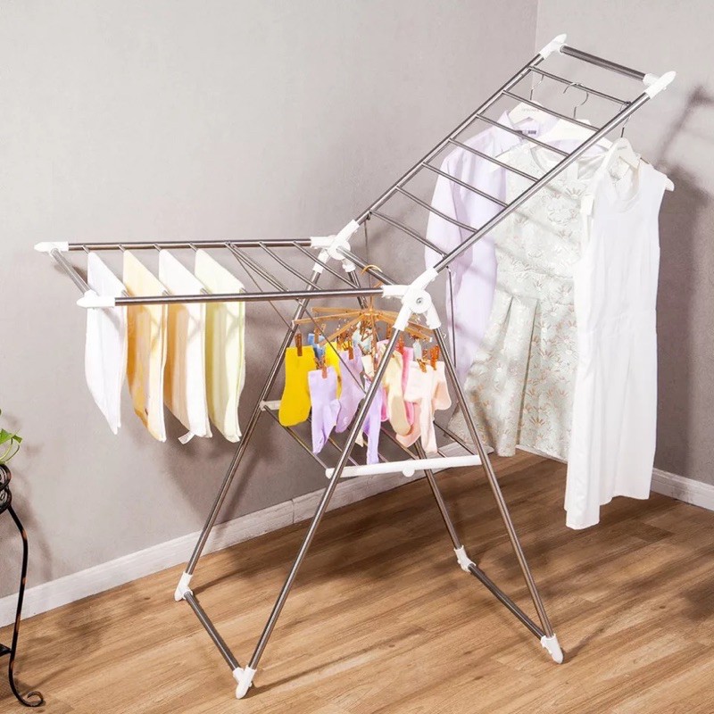 Plastic Drying Rack Floor Folding Indoor Household Cloths Drying Rack