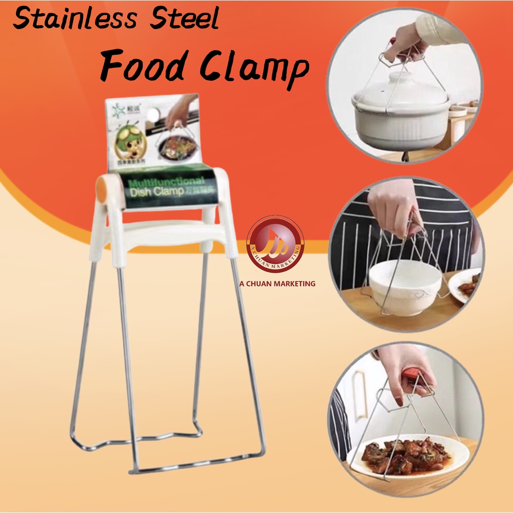 Hot Dish Holder Clamp Stainless Steel Food Clip Take Hot Dish Bowl Pots
