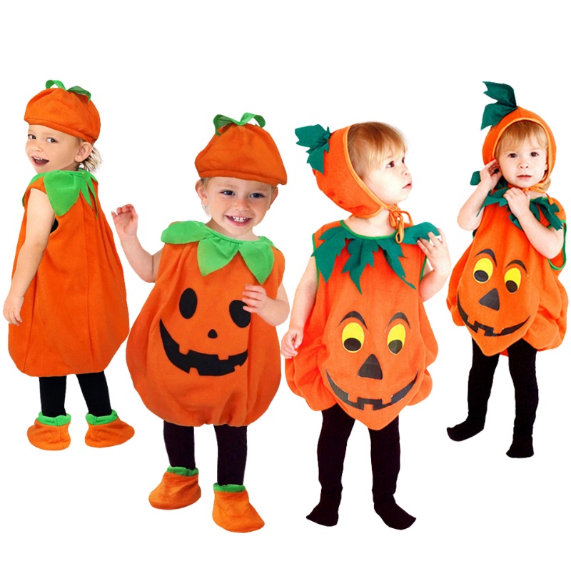 Halloween Baby Boy and Girls Cosplay Pumpkin Costume 2 10 Years Cute
