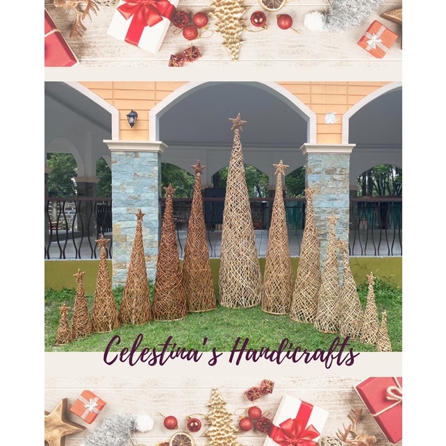 1ft 2ft 3ft Rattan Christmas Tree/ Native Christmas Tree/ Slim