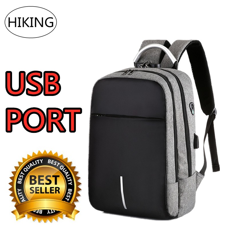 HIKING Bags And Backpacks Multifunction USB charging Laptop Shopee