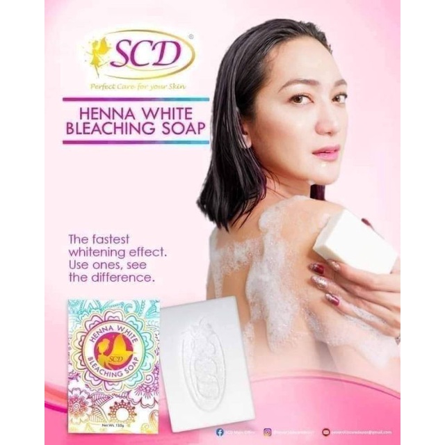 SCD Henna White Bleaching Soap 135g w/ FREEBIES (Whitening, Removes