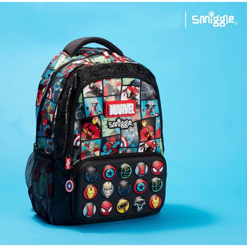 New Smiggle MARVEL Backpack Boys backpack for primary Children Shopee