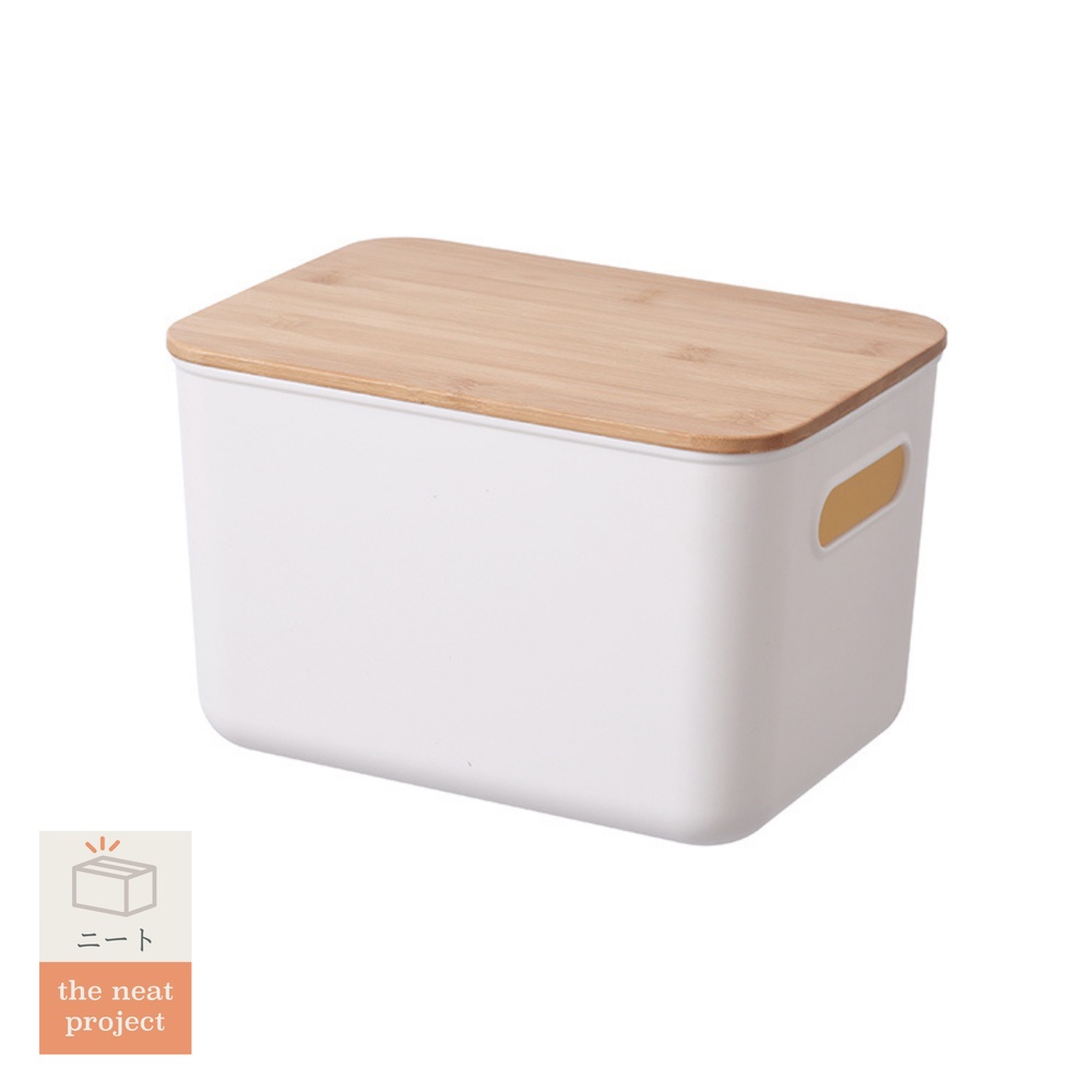 Neat Project Sachi White Storage Container with Wood Lid Shopee