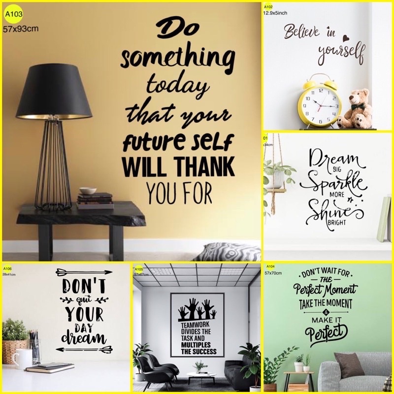 (A101A110)Motivational Inspirational Quotes Wall Stickers Home Decor