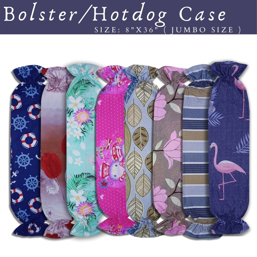 SABANA Bolster/ Hotdog Pillow Case 8x36in Premium Canadian Cotton Dakki Large Garterized