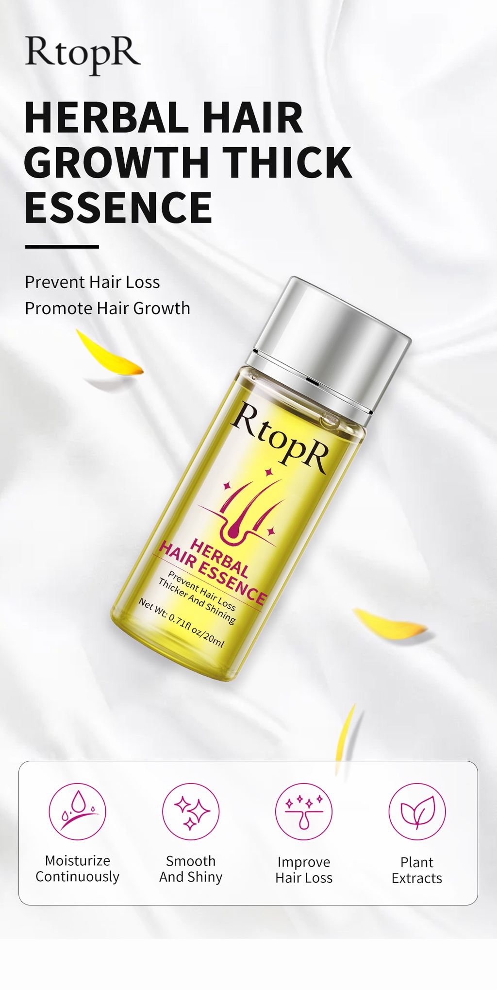 RtopR FDA Hair Growth Essence Anti Hair Loss Liquid Promote Thick Fast