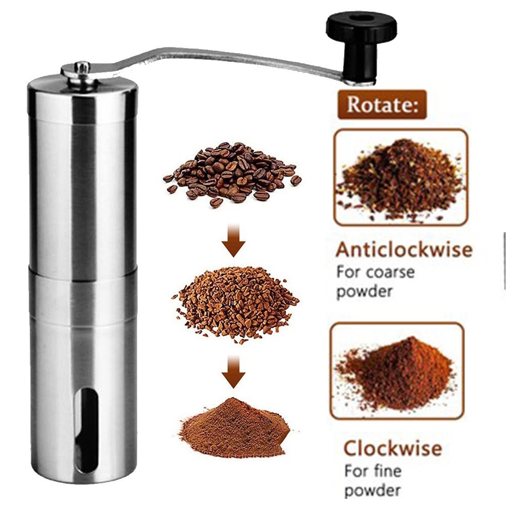 Manual Coffee Grinder Conical Burr Mill Bean Hand Grinder Portable