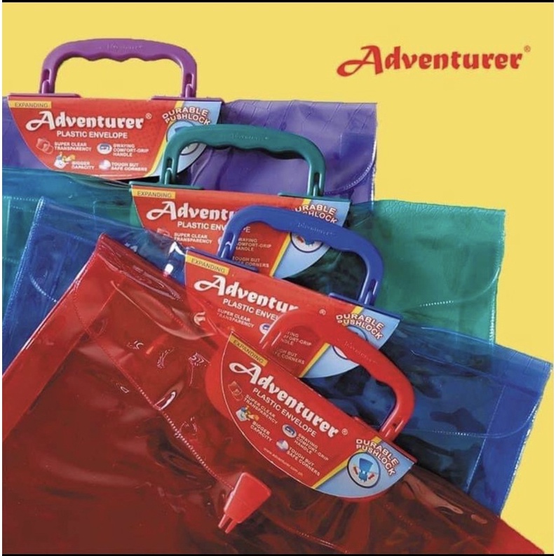 3J ADVENTURER Plastic Envelope durable pushlock or Zipper Makapal