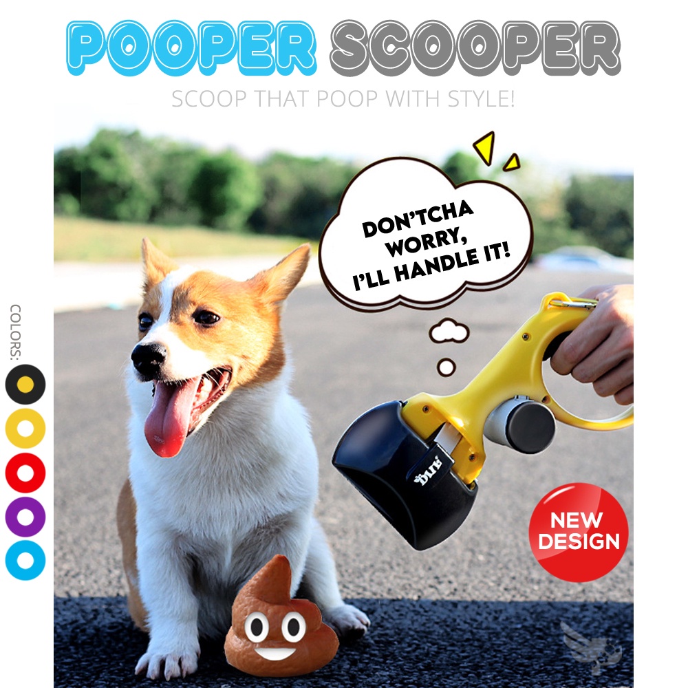 Pooper Scooper with Plastic Bag For Pets, Dogs, Cats Pick Up Poop