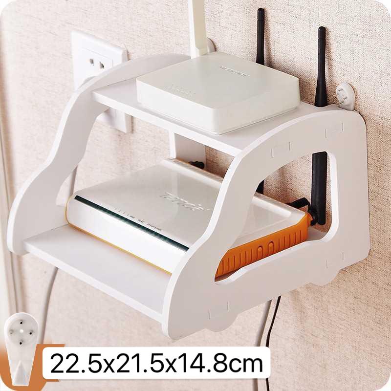 JIMKRIZ° Wooden Wall Mounted WiFi Router Shelf SetTop Box Bracket