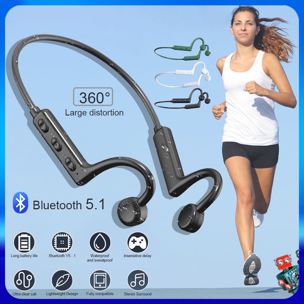 Wireless Bluetooth Bone Conduction Earphones Long Standby Sports