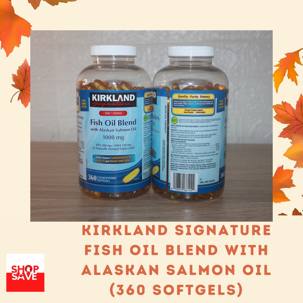 Kirkland Wild Fish Oil Blend with Alaskan Salmon Oil (1000mg) Shopee