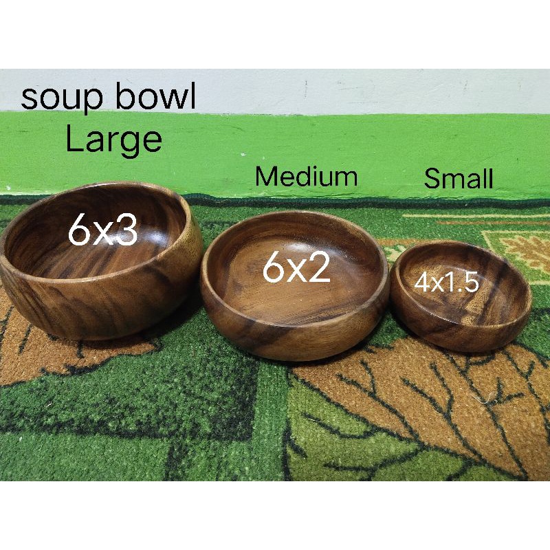 Quality wooden Soup bowls Acacia wood Shopee Philippines