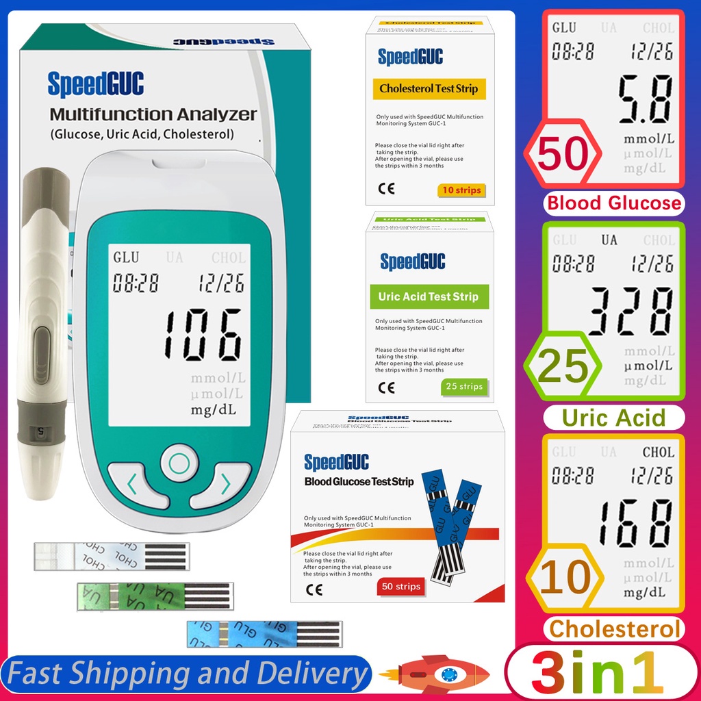 【Philippine cod】 3in1 MultiFunction Cholesterol Blood Glucose Uric Acid
