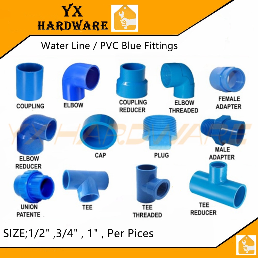 Pvc Blue Water Pipe Fittings Wholesale 1/2"3/4" 1" Coupling Male