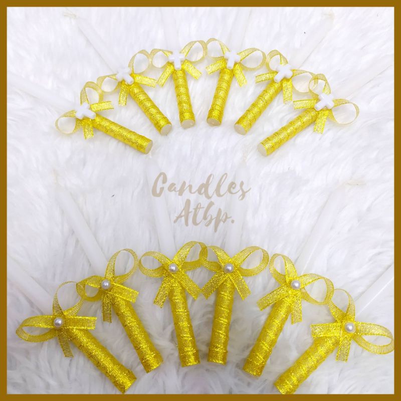 GLITTER RIBBON CANDLE FOR BAPTISMAL BIRTHDAY HOUSE BLESSING DEBUT 8 PESOS ONLY Shopee Philippines