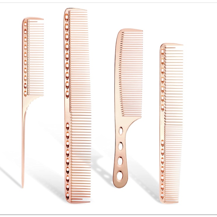 Professional Hairdresser Aluminum Comb, 4 Types Of Metal Combs, Used